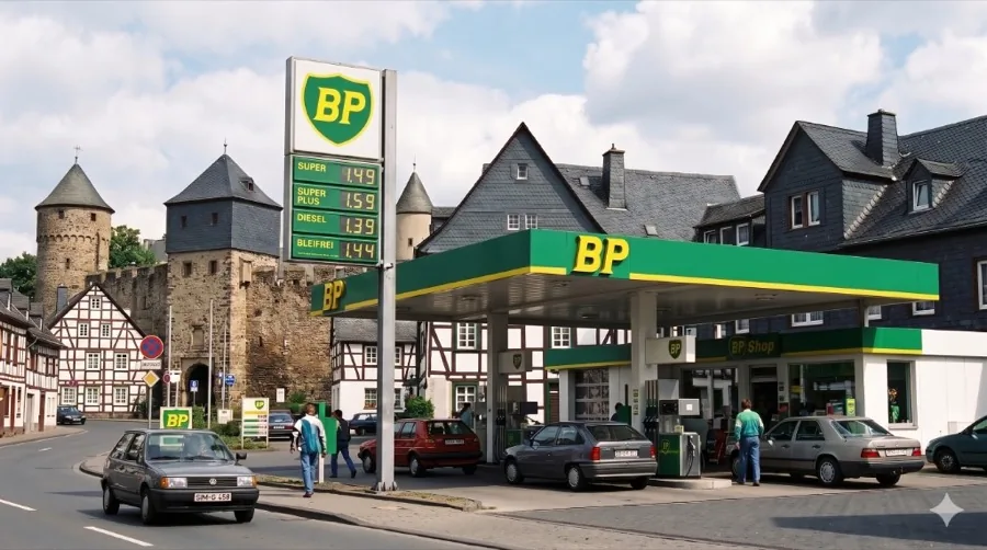 BP-Tankstelle am Orcheimer Tor, Anfang der 1990er Jahre